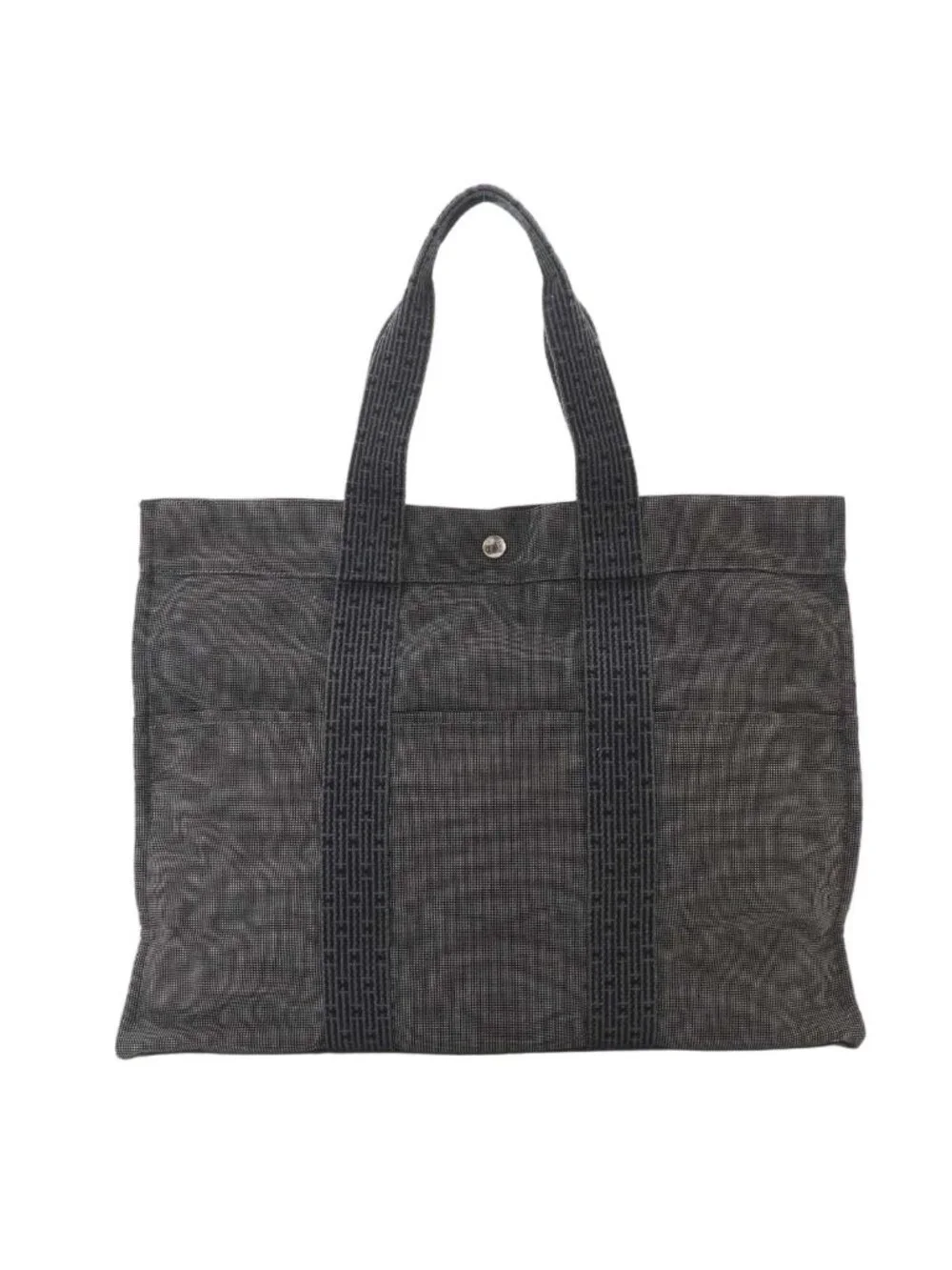 Hermes Her Line Tote GM Canvas Gray Silver Herline